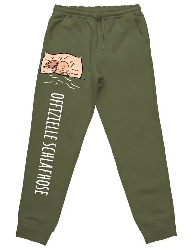 
                      
                        Offizielle Schlafhose ’Hase’ Jogginghose mit lustigem Spruch - Olive / S
                      
                    