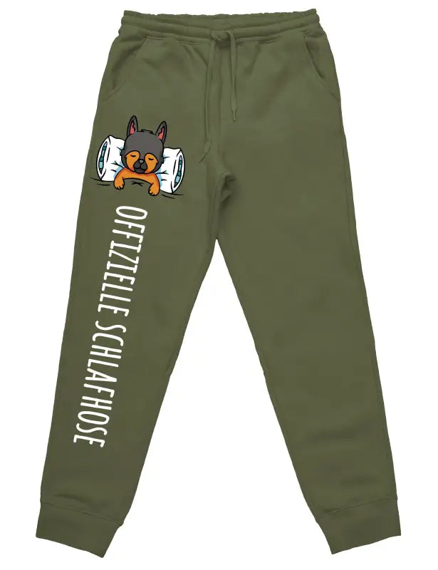 
                      
                        Offizielle Schlafhose ’Hund’ Jogginghose mit lustigem Spruch - Olive / S
                      
                    