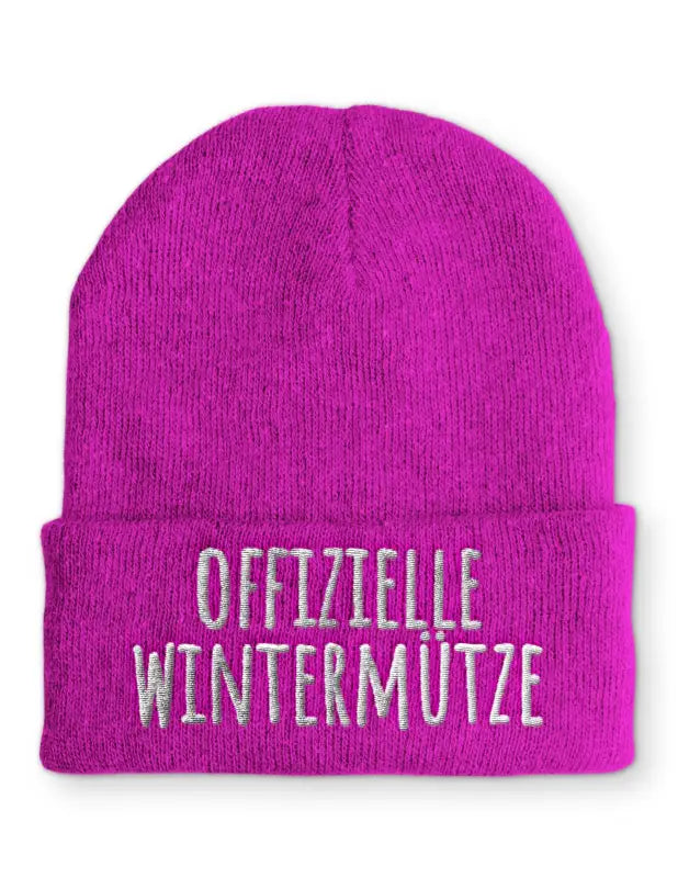 Offizielle Wintermütze Spruchmütze Beanie perfekt für die kalte Jahreszeit - Pink