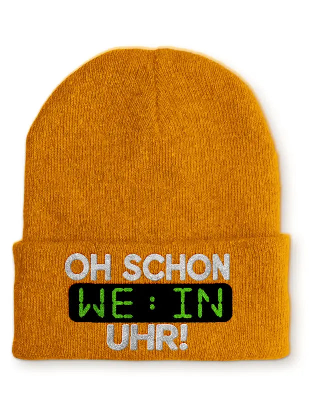 
                      
                        Oh schon Wein Uhr Statement Beanie Mütze mit Spruch - Mustard
                      
                    