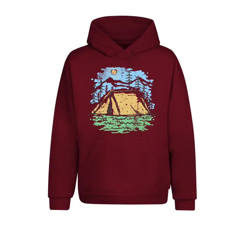 Outdoor Camping Zelt Hoodie Unisex - XS / Burgundy