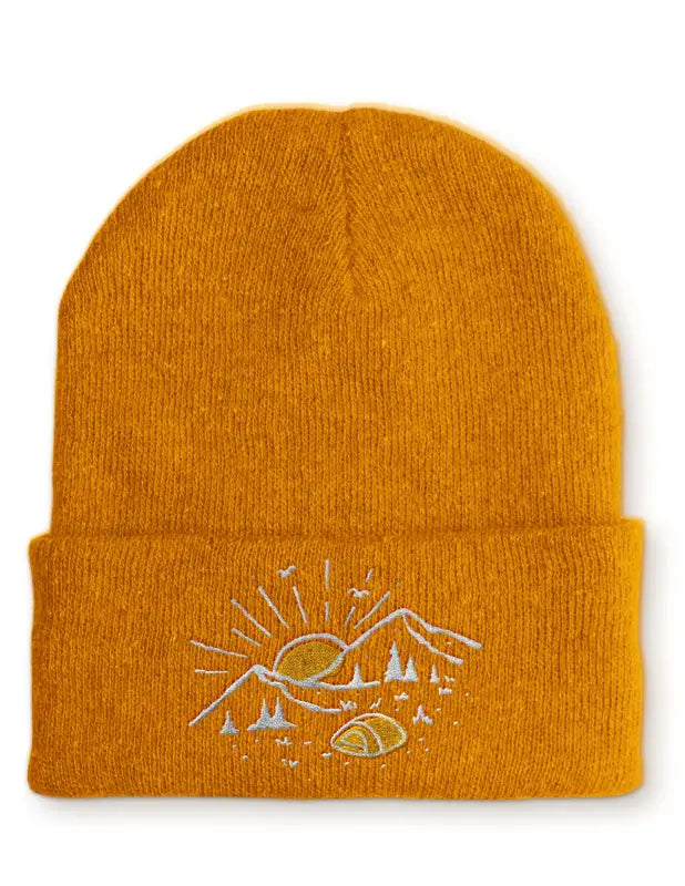 
                      
                        Outdoor Statement Beanie Mütze mit Spruch - Mustard
                      
                    