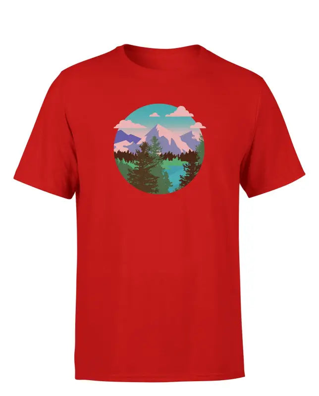 Planet Earth Outdoor Rasterized Herren T - Shirt - Rot / S