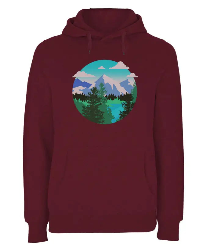 Planet Earth Rasterized Hoodie Unisex - XS / Burgundy