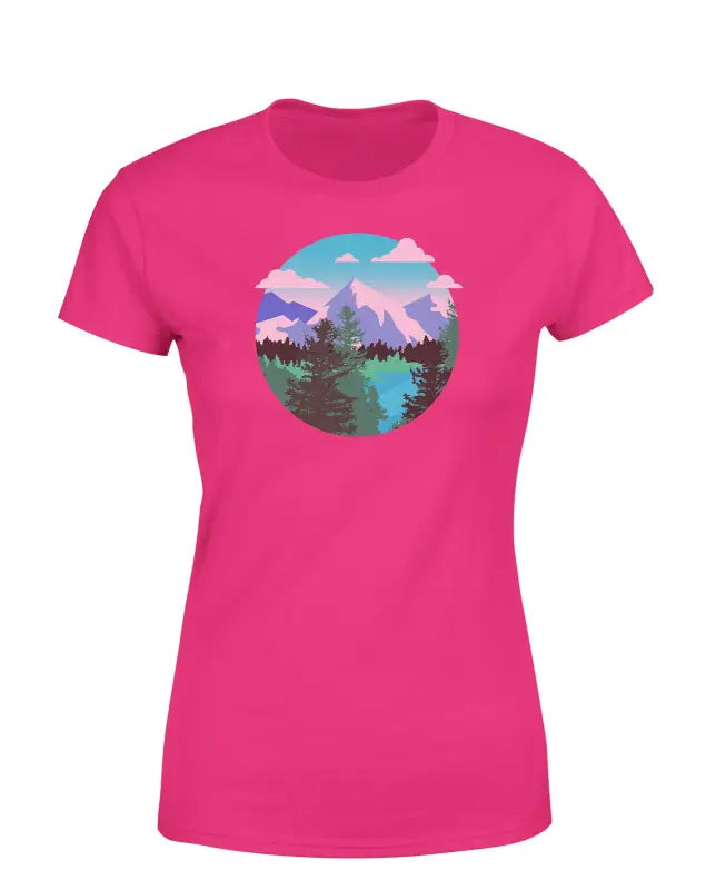 Planet Earth Rasterized Outdoor Damen T - Shirt - S / Bright Pink