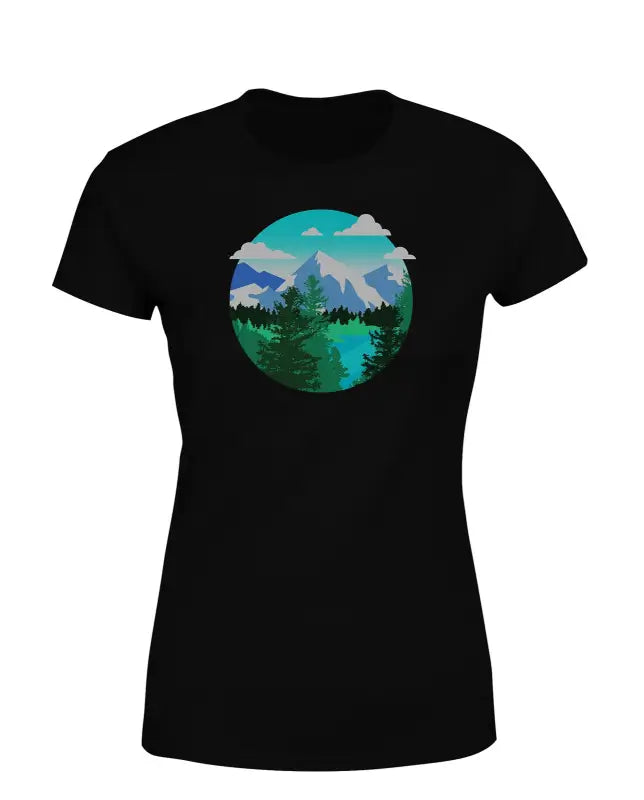 Planet Earth Rasterized Outdoor Damen T - Shirt - S / Schwarz