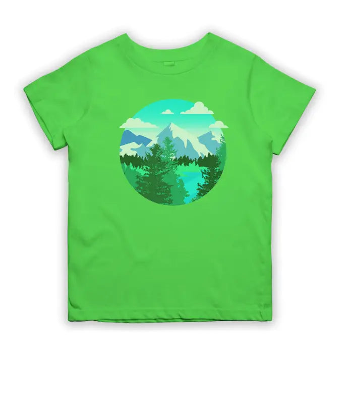 Planet Earth Rasterized Outdoor Kinder T - Shirt - 104 - 110 / Lime