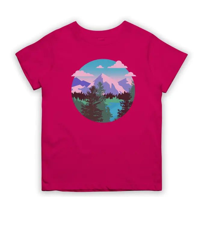 Planet Earth Rasterized Outdoor Kinder T - Shirt - 104 - 110 / Pink