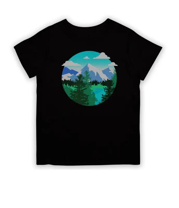 Planet Earth Rasterized Outdoor Kinder T - Shirt - 104 - 110 / Schwarz