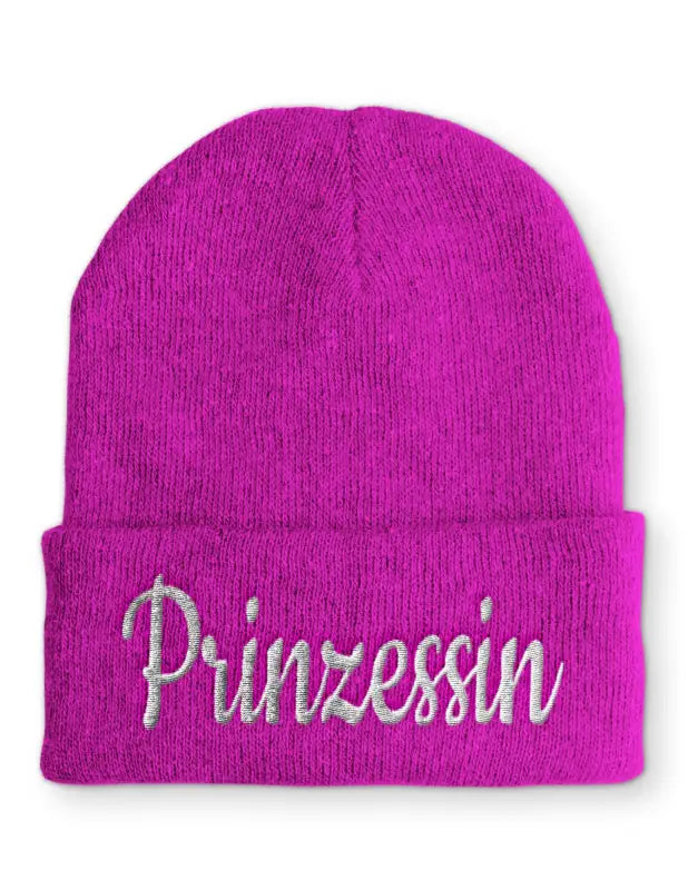 Prinzessin Wintermütze Spruchmütze Beanie perfekt für die kalte Jahreszeit - Pink