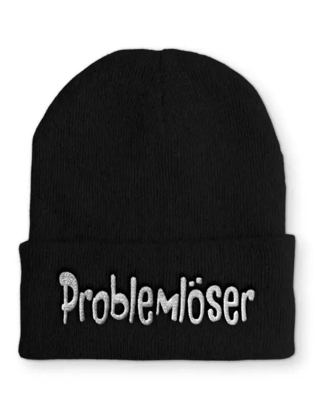 Problemlöser Beanie Wintermütze Mütze mit Spruch - Black