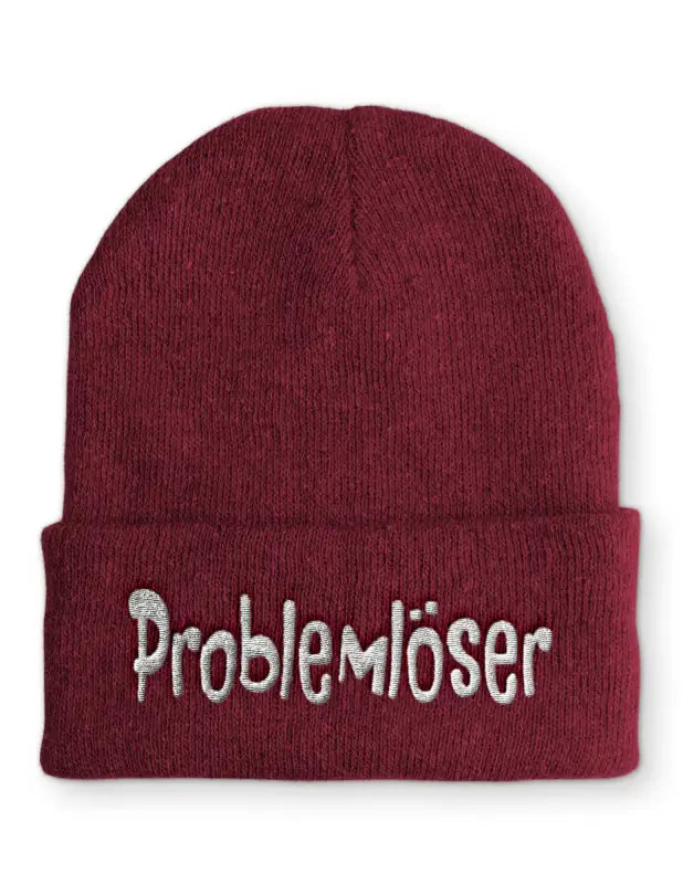 Problemlöser Beanie Wintermütze Mütze mit Spruch - Bordeaux