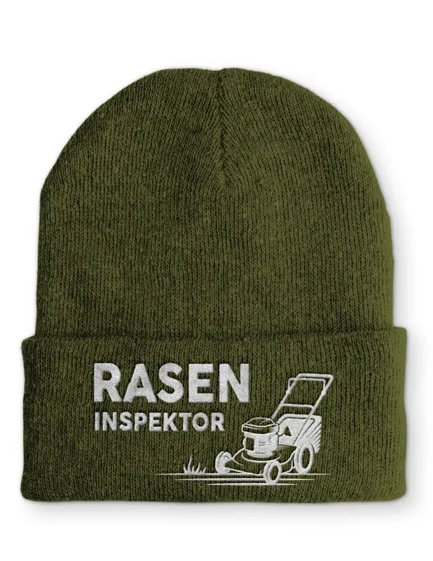 Rasen Inspektor Statement Beanie Mütze mit Spruch - tshirtladen - Mütze