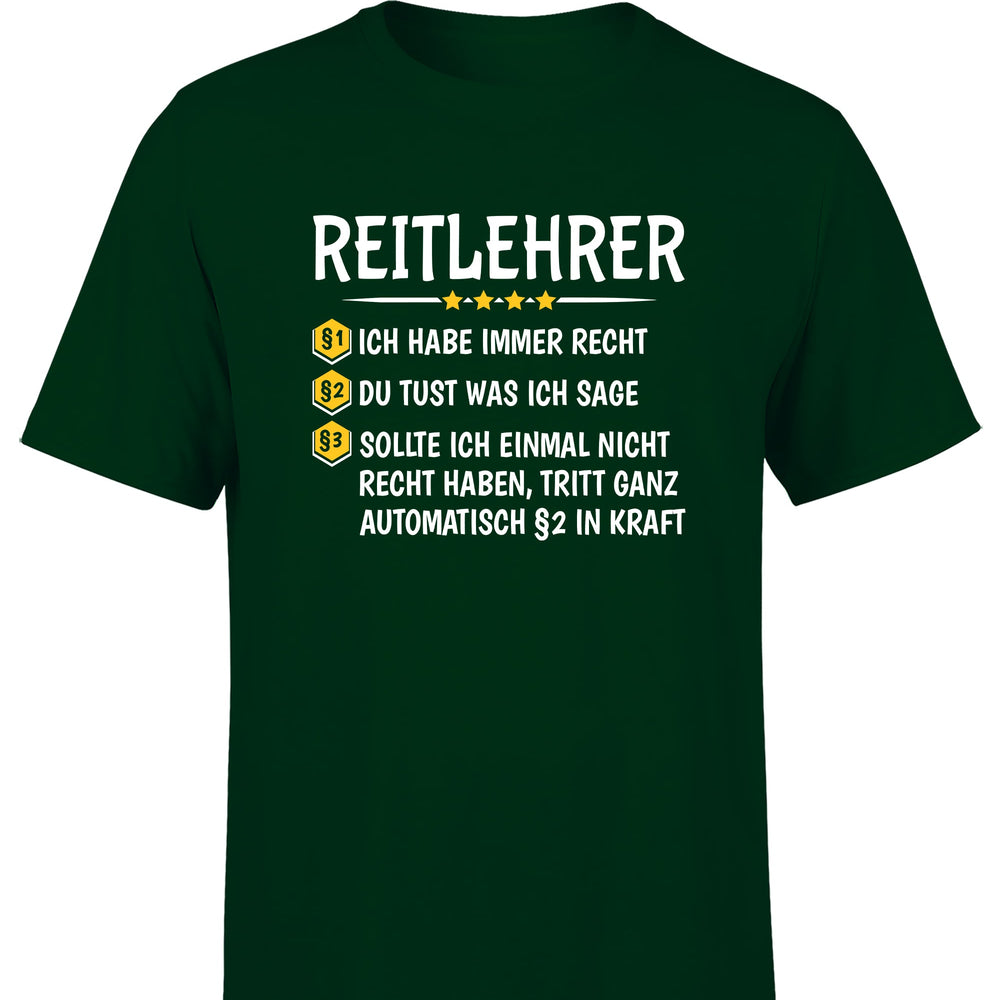 
                      
                        Reitlehrer Ich habe immer Recht Herren T-Shirt - tshirtladen
                      
                    