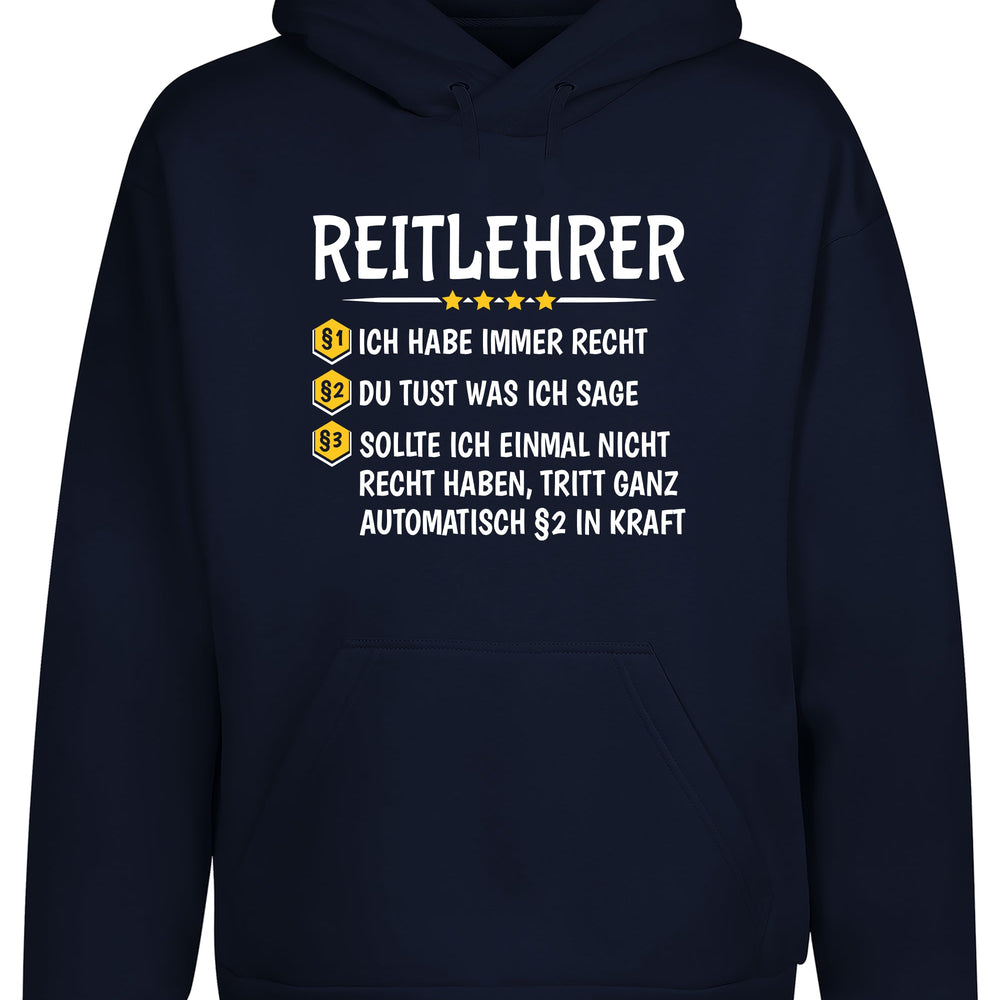 
                      
                        Reitlehrer Ich habe immer Recht Hoodie Kapuzenpullover Unisex - tshirtladen
                      
                    