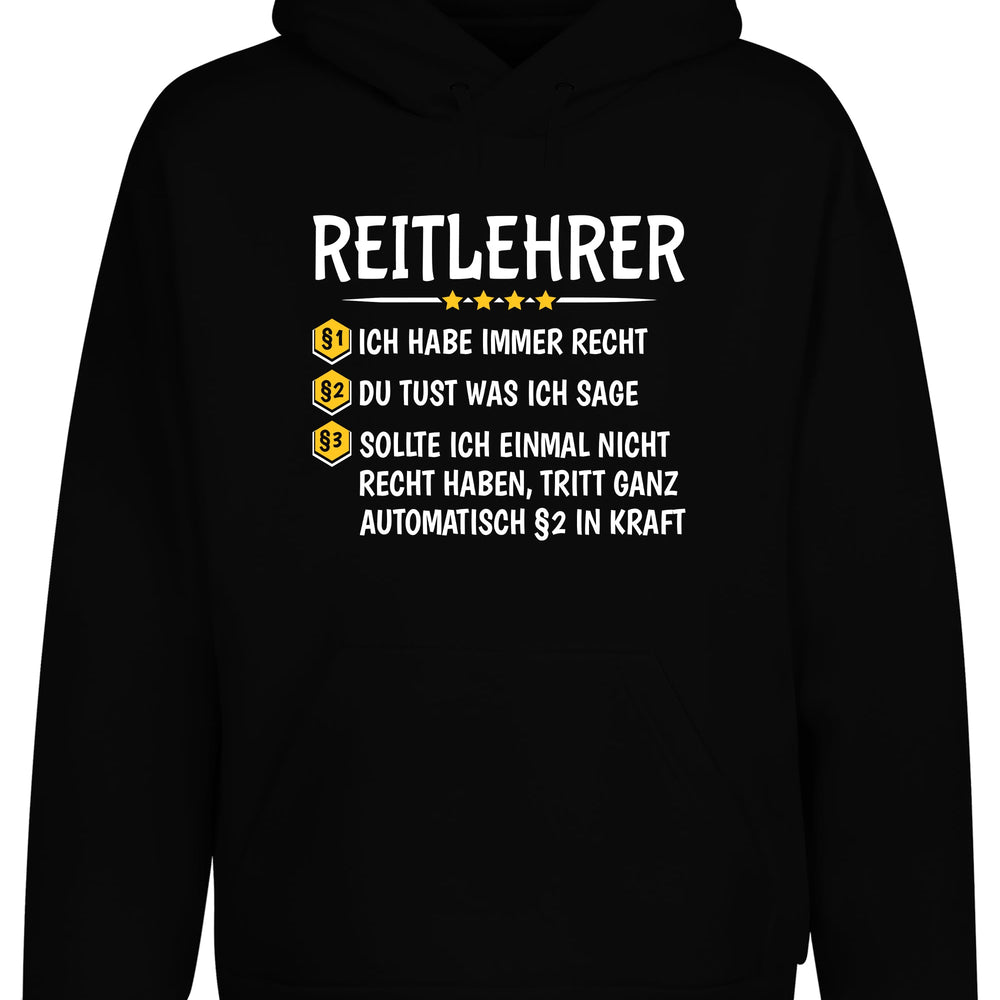 
                      
                        Reitlehrer Ich habe immer Recht Hoodie Kapuzenpullover Unisex - tshirtladen
                      
                    