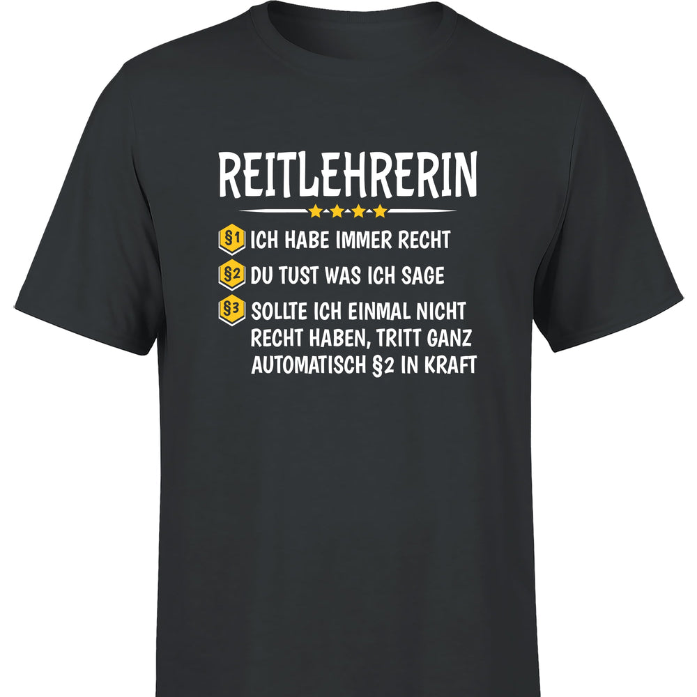 
                      
                        Reitlehrerin Ich habe immer Recht Herren T-Shirt - tshirtladen
                      
                    