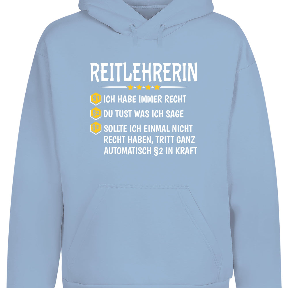 
                      
                        Reitlehrerin Ich habe immer Recht Hoodie Kapuzenpullover Unisex - tshirtladen
                      
                    