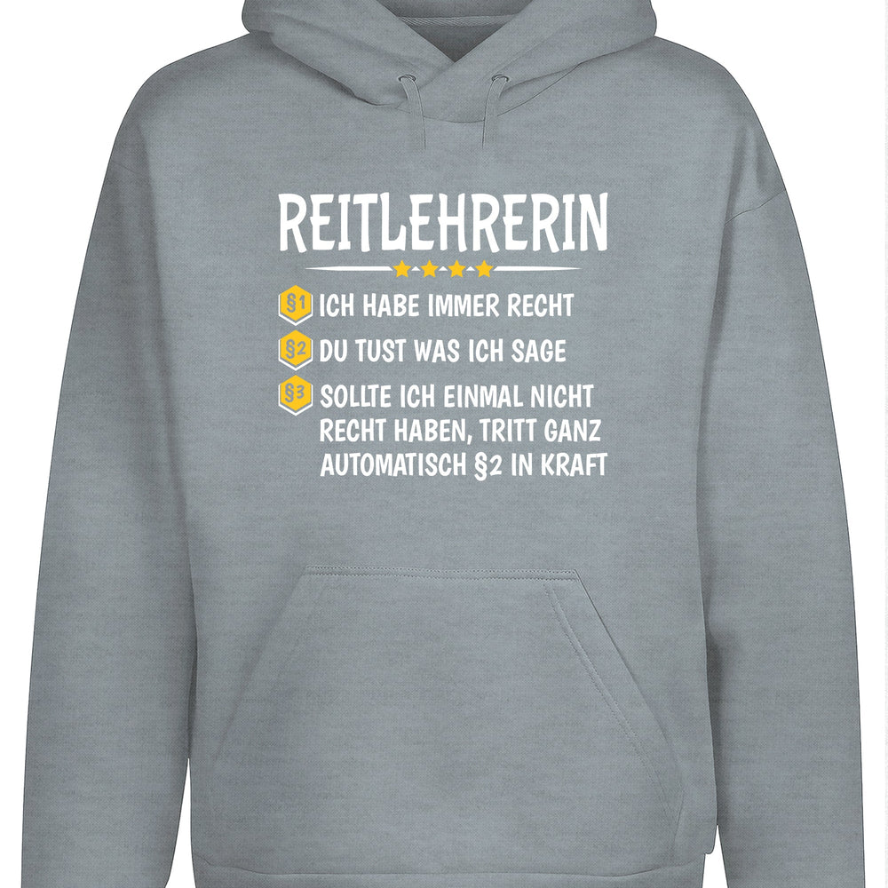 
                      
                        Reitlehrerin Ich habe immer Recht Hoodie Kapuzenpullover Unisex - tshirtladen
                      
                    