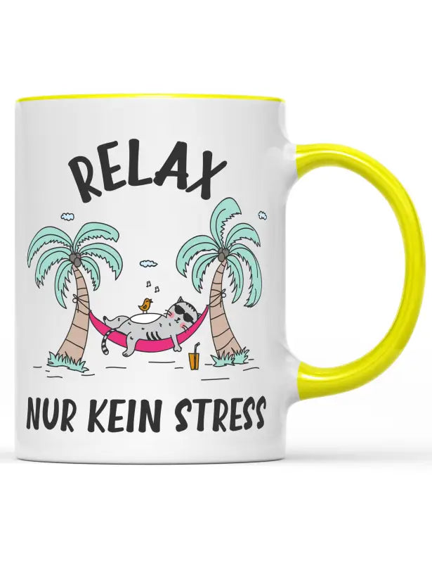 Relax nur kein Stress Tasse - Gelb