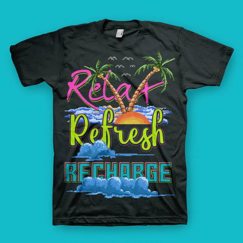 Relax Refresh Recharge Herren T-Shirt - tshirtladen - 