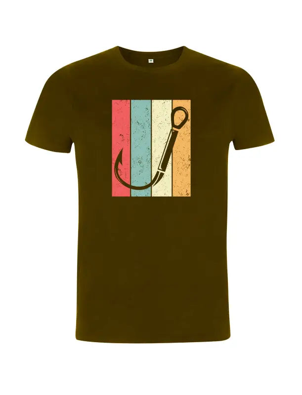 Retro Fishinghook Angler Herren T - Shirt - S / Khaki
