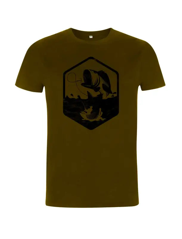 Retro Vintage Angler Herren T - Shirt - S / Khaki