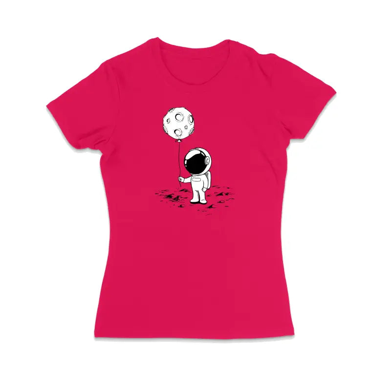 Rum and Rocket Balloon Astronaut Damen T - Shirt - S / Bright Pink