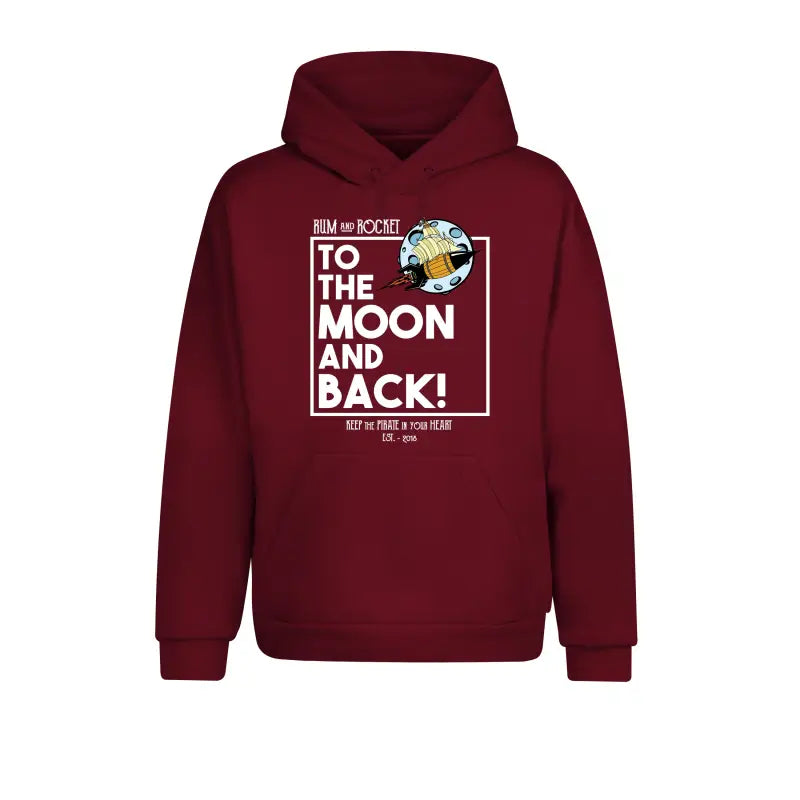 Rum and Rocket To the Moon Back Hoodie Unisex - XS / Burgundy