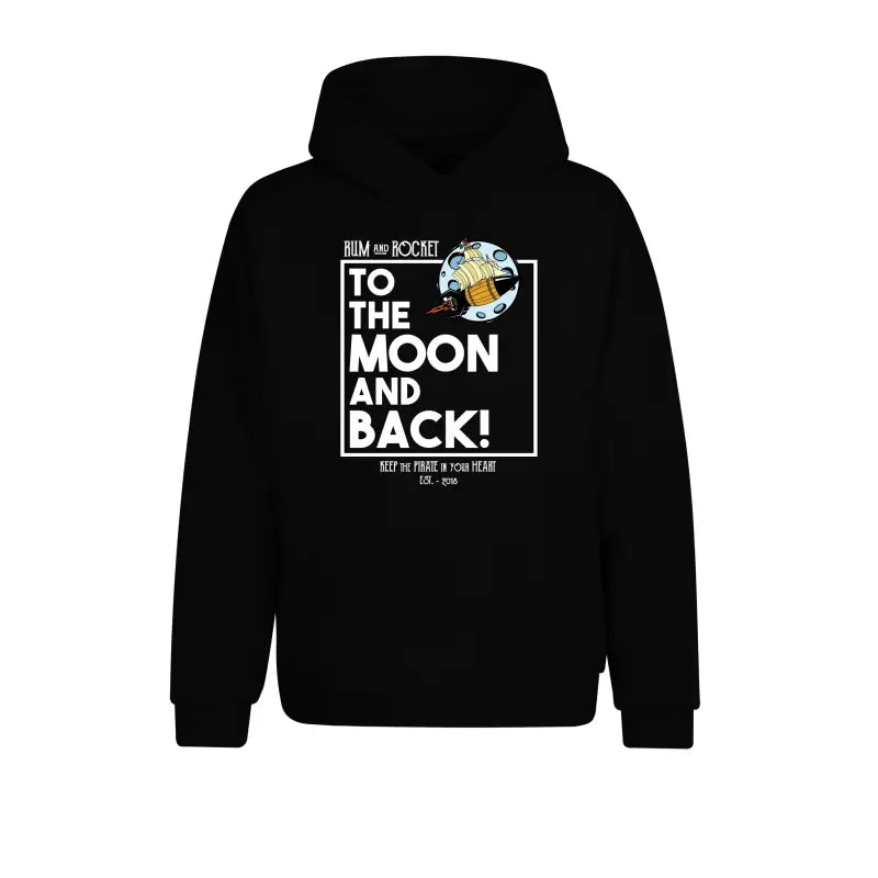 Rum and Rocket To the Moon Back Hoodie Unisex - XS / Schwarz
