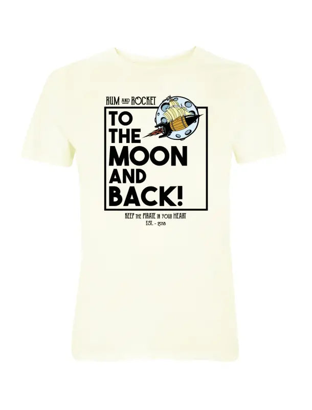 Rum and Rocket to the Moon T - Shirt Herren - S / Stone Wash White