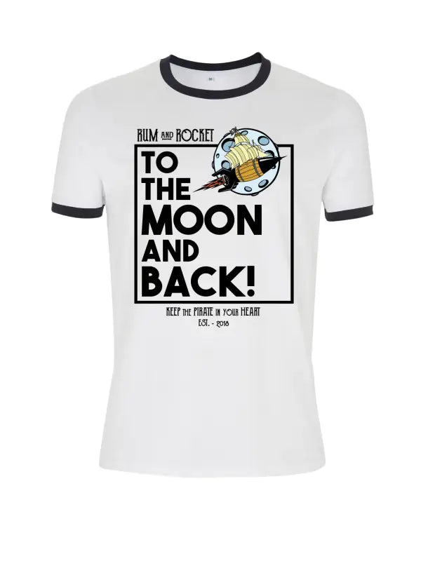 Rum and Rocket to the Moon T - Shirt Herren - S / white/black