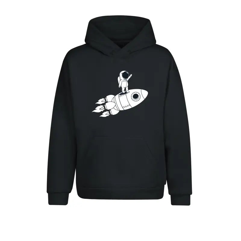 Rum and Rocket Waving Astronaut Hoodie Unisex - XS / Charcoal (Heather)