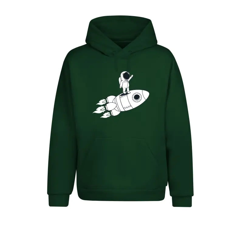 
                      
                        Rum and Rocket Waving Astronaut Hoodie Unisex - XS / Dunkelgrün
                      
                    