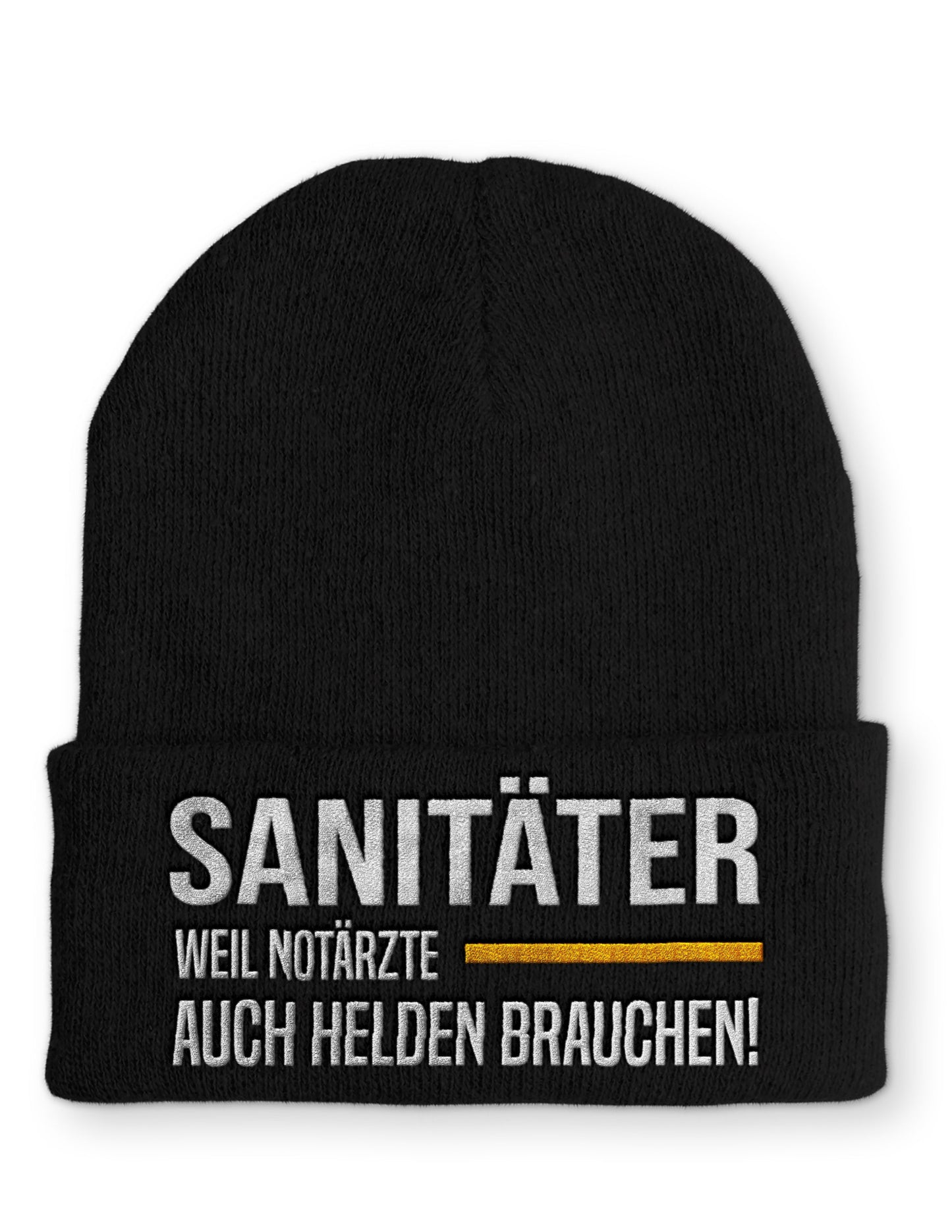 Sanitäter weil Notärzte Helden brauchen Beanie Mütze mit Spruch - Black - Mütze