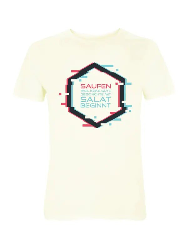 Saufen, Weil keine Gute Geschichte mit Salat beginnt Herren T-Shirt - tshirtladen - 