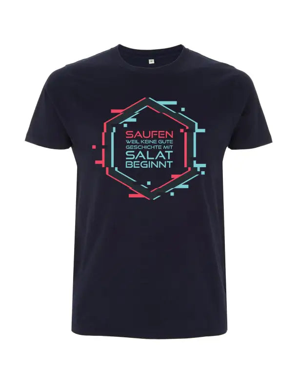 Saufen Weil keine Gute Geschichte mit Salat beginnt Herren T - Shirt - S / Navy