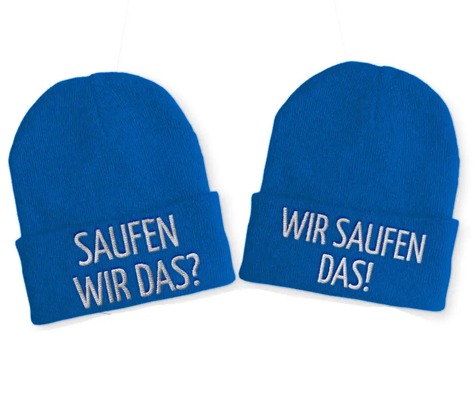 
                      
                        Saufen wir das? das! Duo Statement Beanie Mütze mit Spruch - Royal
                      
                    