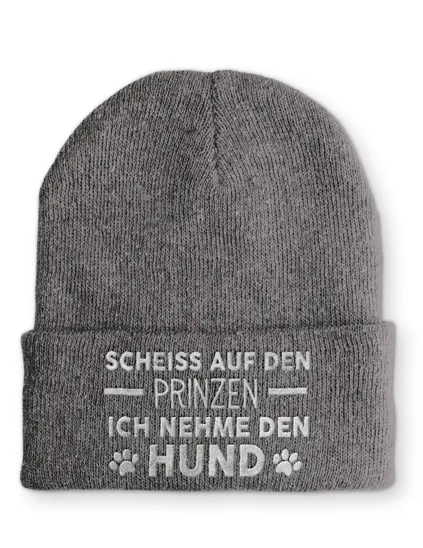 
                      
                        Scheiss auf den Prinzen Ich nehme Hund Statement Beanie Mütze mit Spruch - Grey
                      
                    