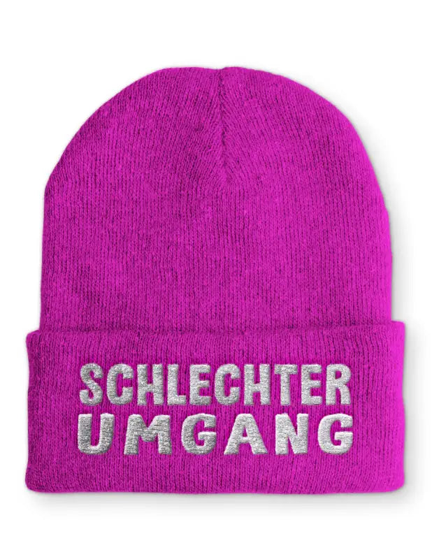 
                      
                        Schlechter Umgang Wintermütze Spruchmütze Beanie perfekt für die kalte Jahreszeit - Pink
                      
                    