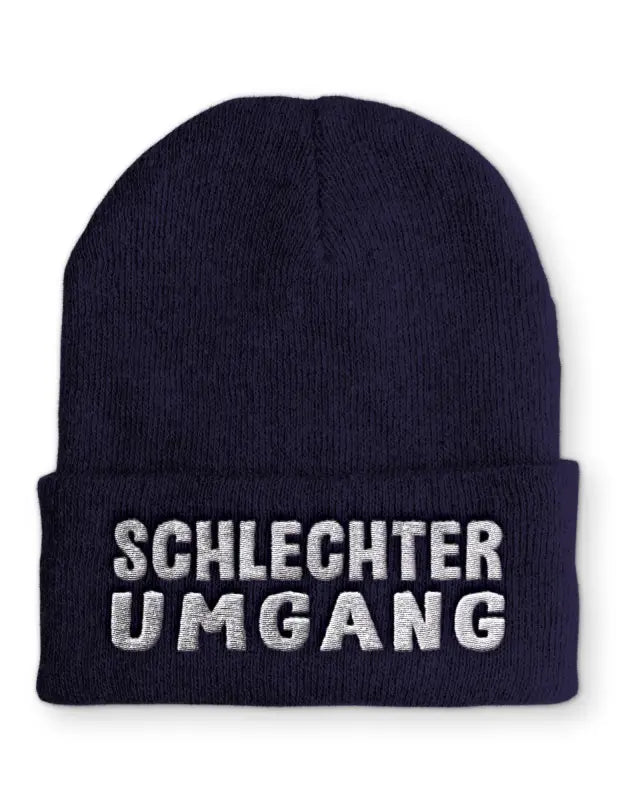 
                      
                        Schlechter Umgang Wintermütze Spruchmütze Beanie perfekt für die kalte Jahreszeit
                      
                    