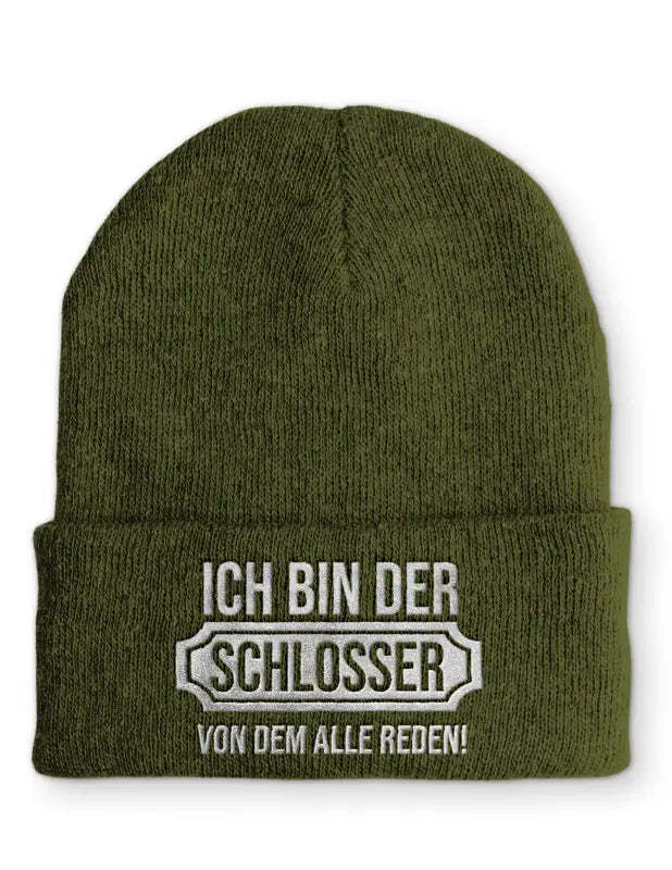 
                      
                        Schlosser Statement Beanie Mütze mit Spruch - Olive
                      
                    