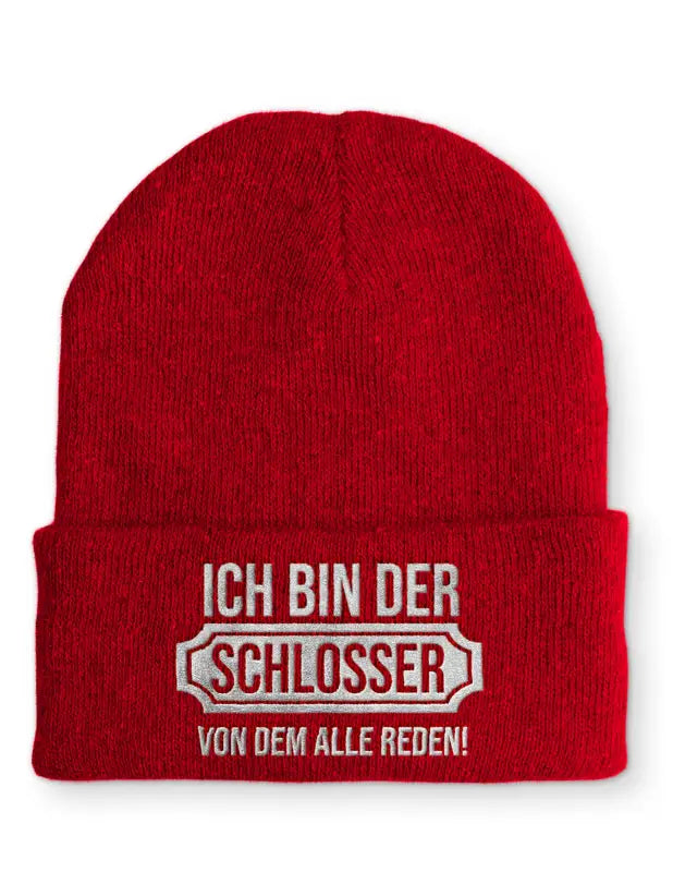 
                      
                        Schlosser Statement Beanie Mütze mit Spruch - Rot
                      
                    