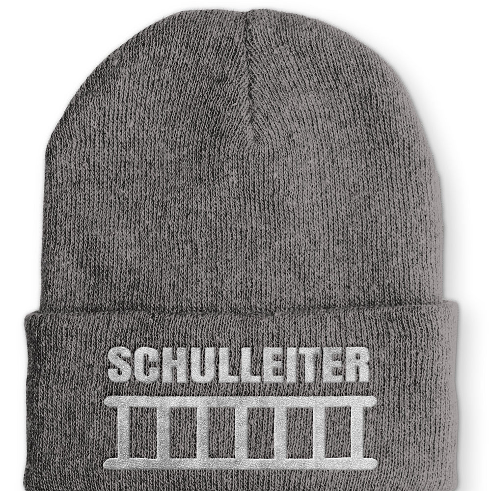 Schulleiter Beanie Mütze mit Spruch - Grey - Mütze