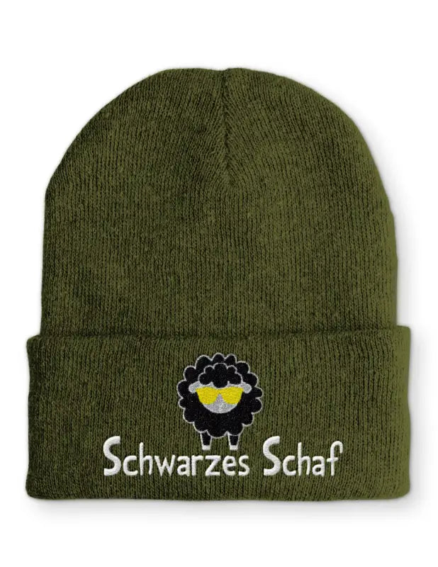 
                      
                        Schwarzes Schaf Wintermütze Spruchmütze Beanie perfekt für die kalte Jahreszeit - Olive
                      
                    