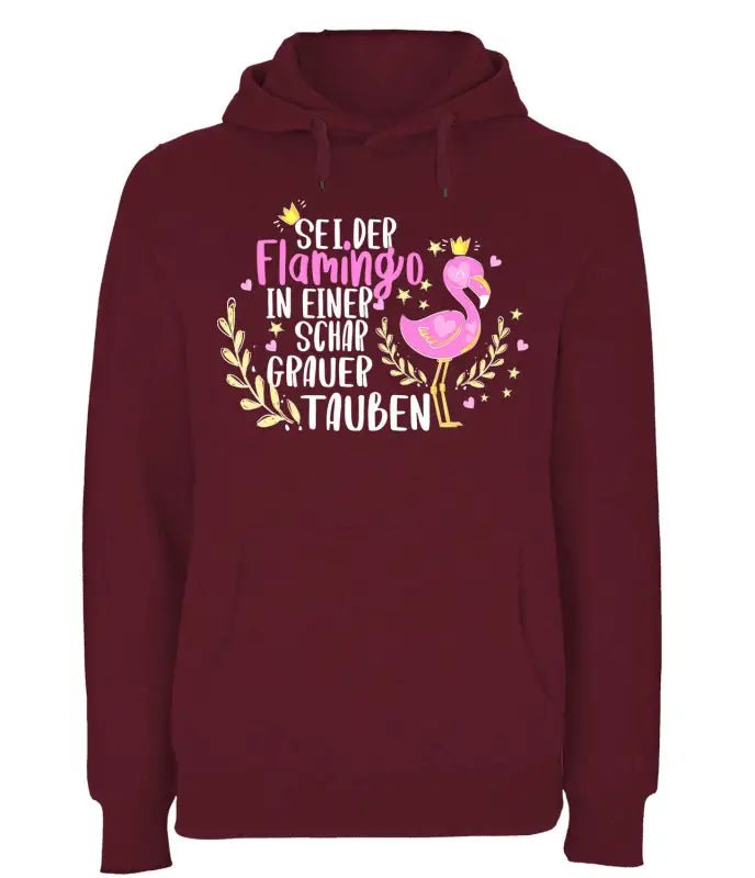 Sei der Flamingo in einer schar grauer Tauben Hoodie Unisex - tshirtladen - 