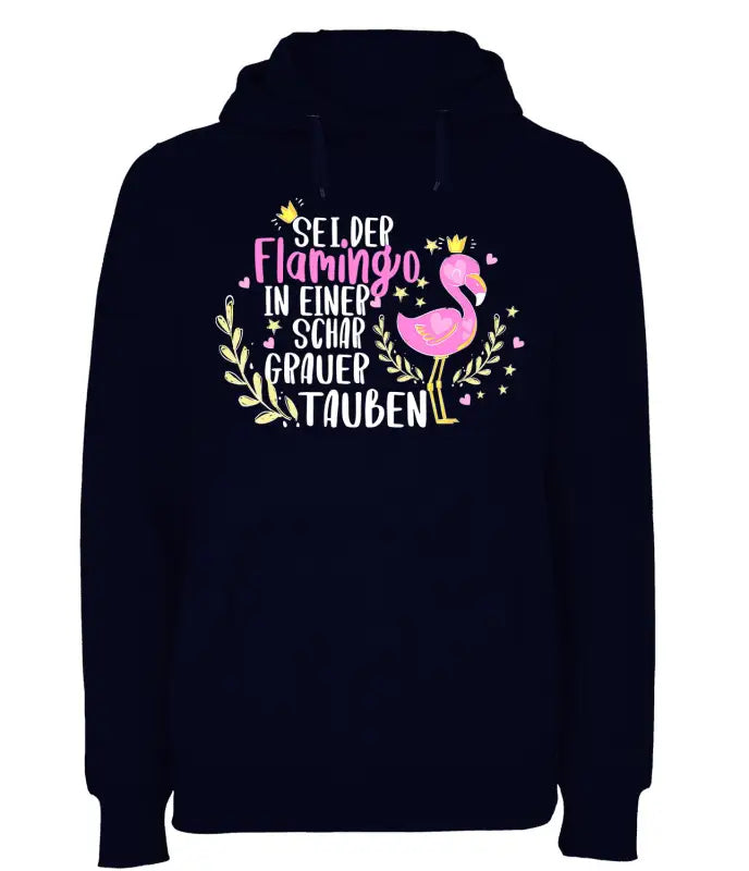 
                      
                        Sei der Flamingo in einer schar grauer Tauben Hoodie Unisex - XS / Navy
                      
                    