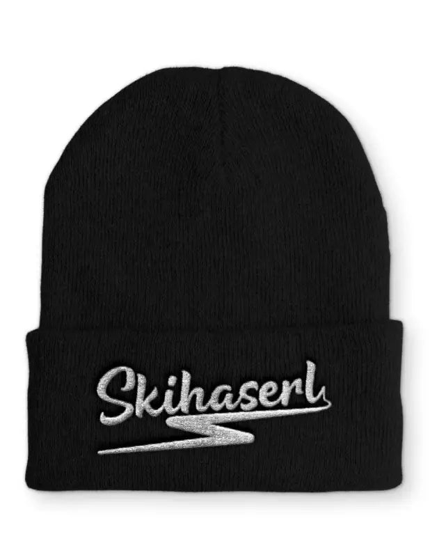 
                      
                        Skihaserl Wintermütze Spruchmütze Beanie perfekt für die kalte Jahreszeit - Schwarz
                      
                    