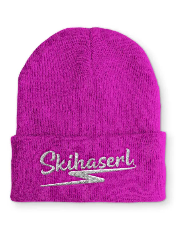 Skihaserl Wintermütze Spruchmütze Beanie perfekt für die kalte Jahreszeit - Pink