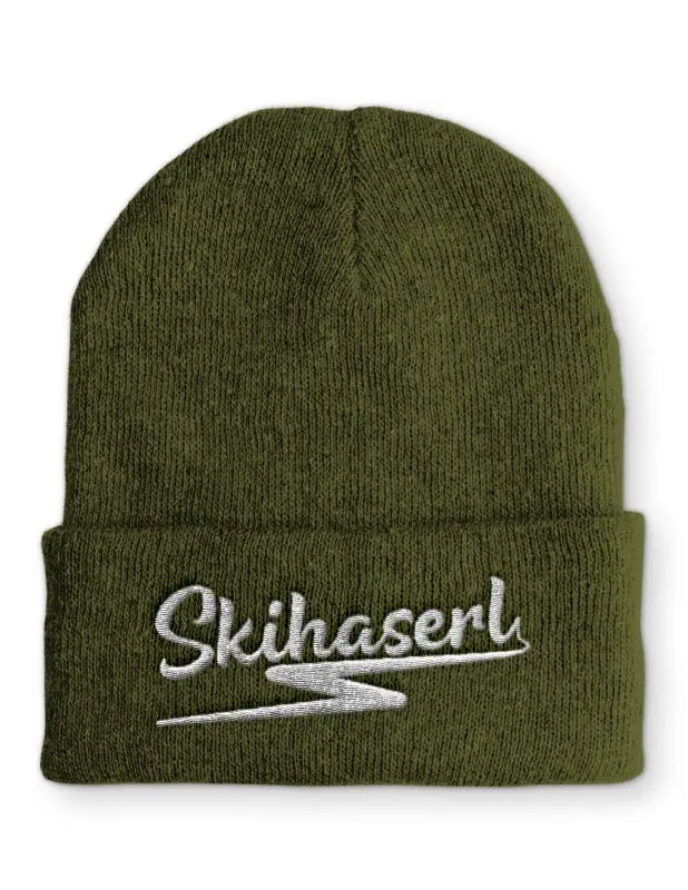 
                      
                        Skihaserl Wintermütze Spruchmütze Beanie perfekt für die kalte Jahreszeit - Olive
                      
                    